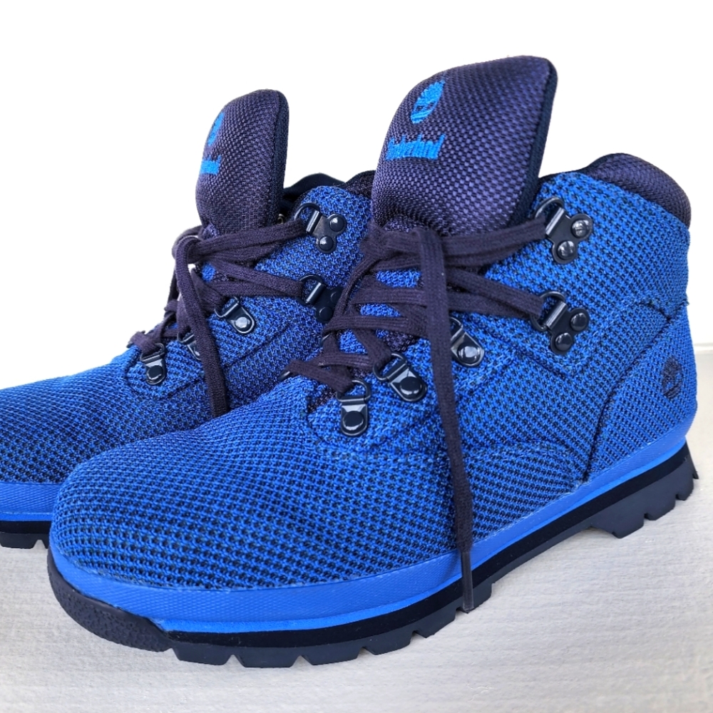 Blue Timberland Boys Euro Hiker Boots 6.5